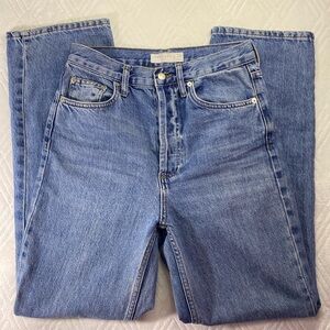 Topshop ✨ Button Fly Relaxed Wide Leg Denim Jeans size 28